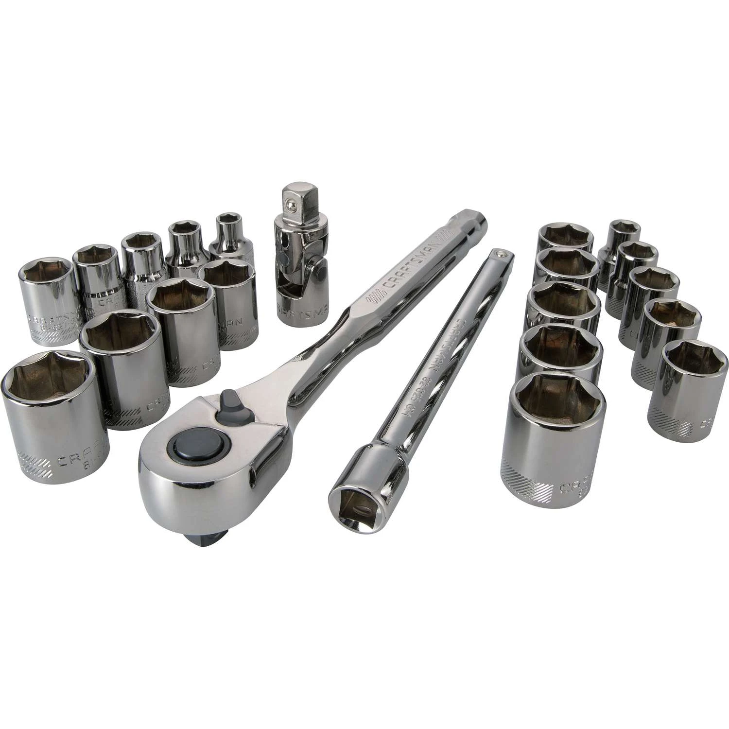 Craftsman 3/8 In. Drive Metric And SAE 6 Point Socket And Ratchet Set 22 Pc 1 Craftsman 3/8 In. Drive Metric And SAE 6 Point Socket And Ratchet Set 22 Pc