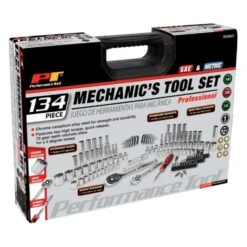 Performance Tool 1/4 In. Drive Metric And SAE Mechanic's Tool Set 134 Pc