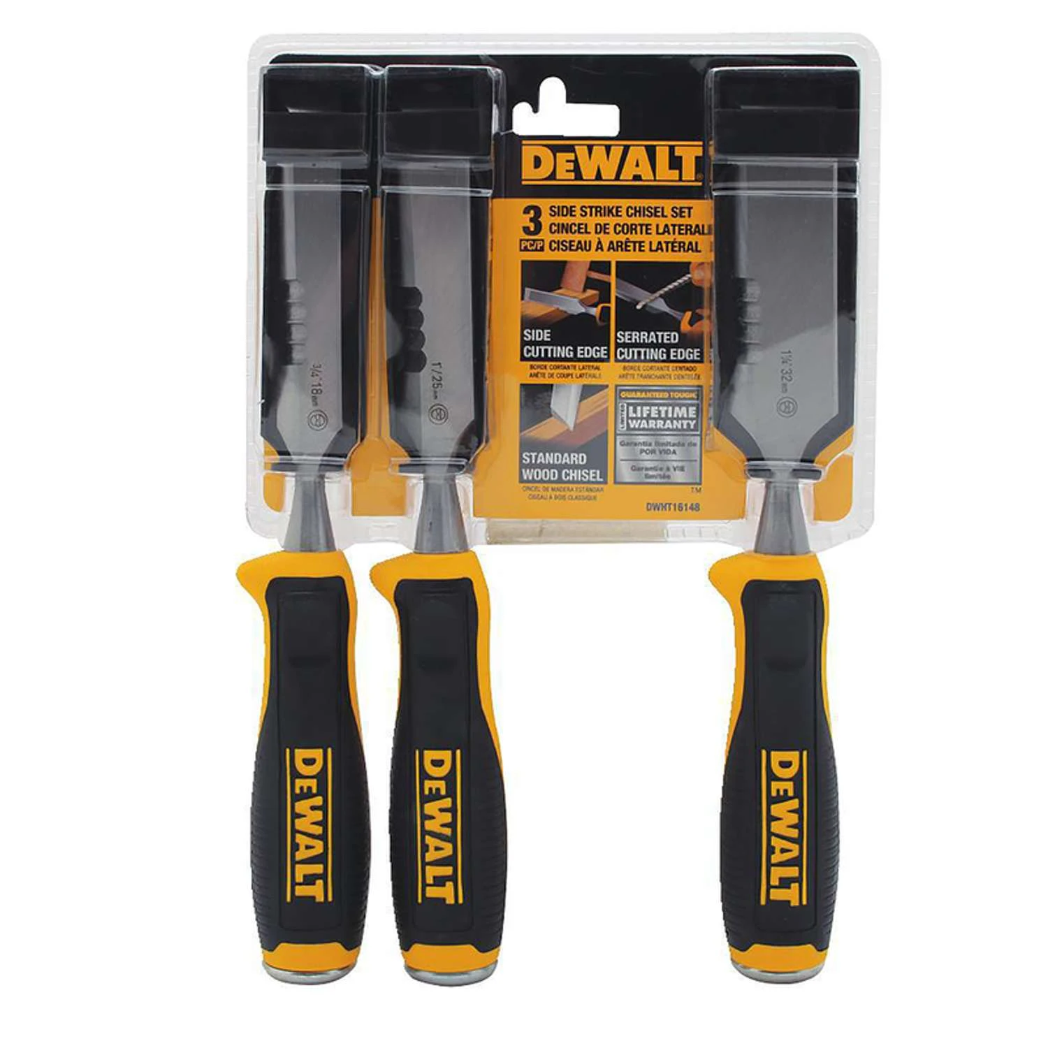 DeWalt Side Strike Wood Chisel Set 3 Pk 3 DeWalt Side Strike Wood Chisel Set 3 Pk - Image 3