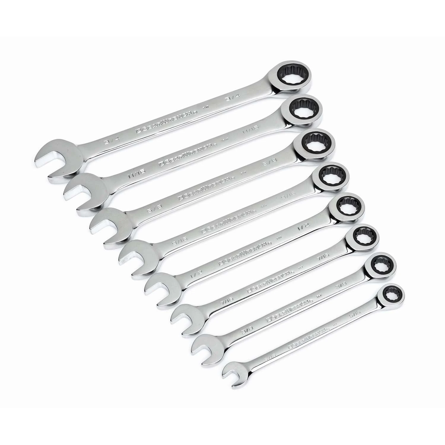 GearWrench SAE Combination Wrench Set 11.8 In. L 8 Pc 1 GearWrench SAE Combination Wrench Set 11.8 In. L 8 Pc