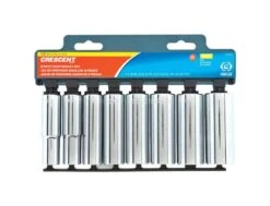 Crescent Assorted Sizes X 1/2 In. Drive SAE 6 Point Deep Well Socket Set 8 Pc