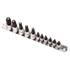 Performance Tool 1/4 In. Drive Metric And SAE 6 Point Star Bit Socket Set 11 Pc