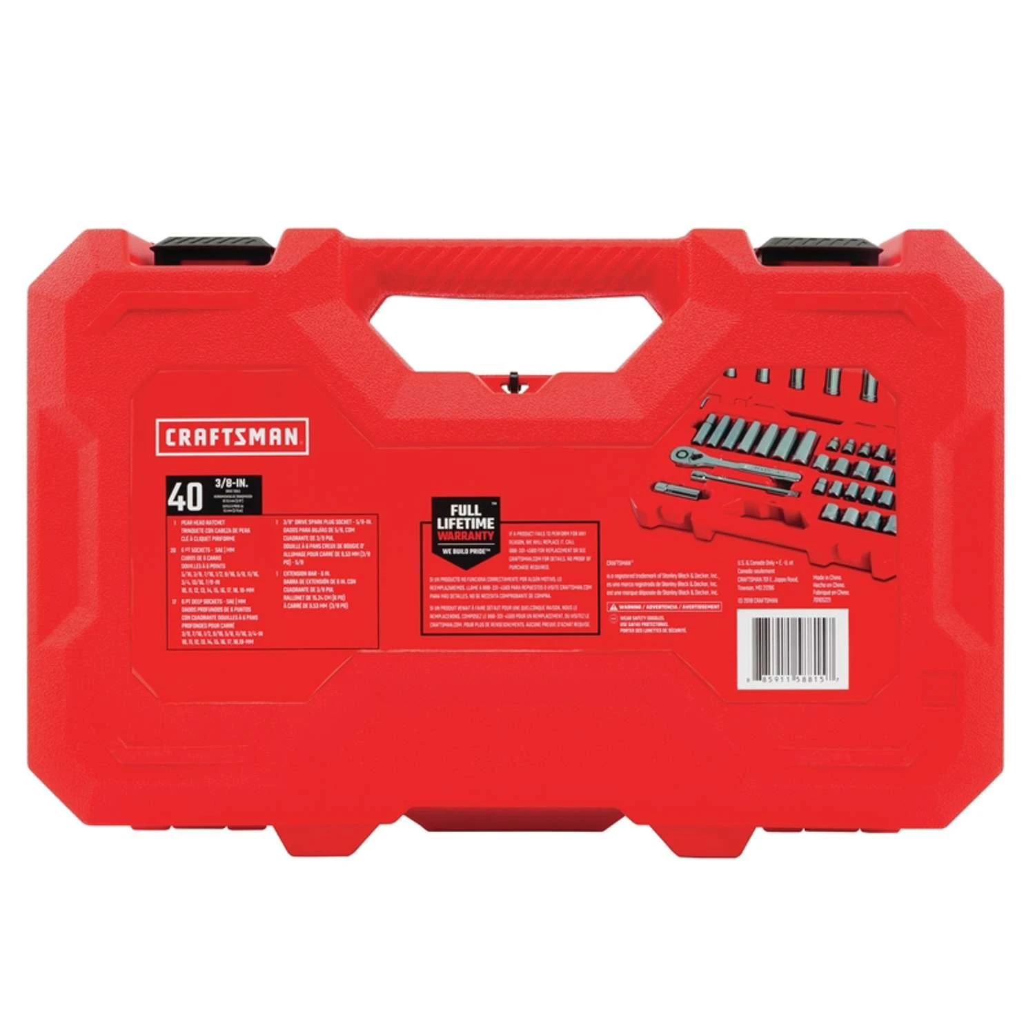 Craftsman 3/8 In. Drive Metric And SAE 6 Point Mechanic's Tool Set 40 Pc 4 Craftsman 3/8 In. Drive Metric And SAE 6 Point Mechanic's Tool Set 40 Pc - Image 4