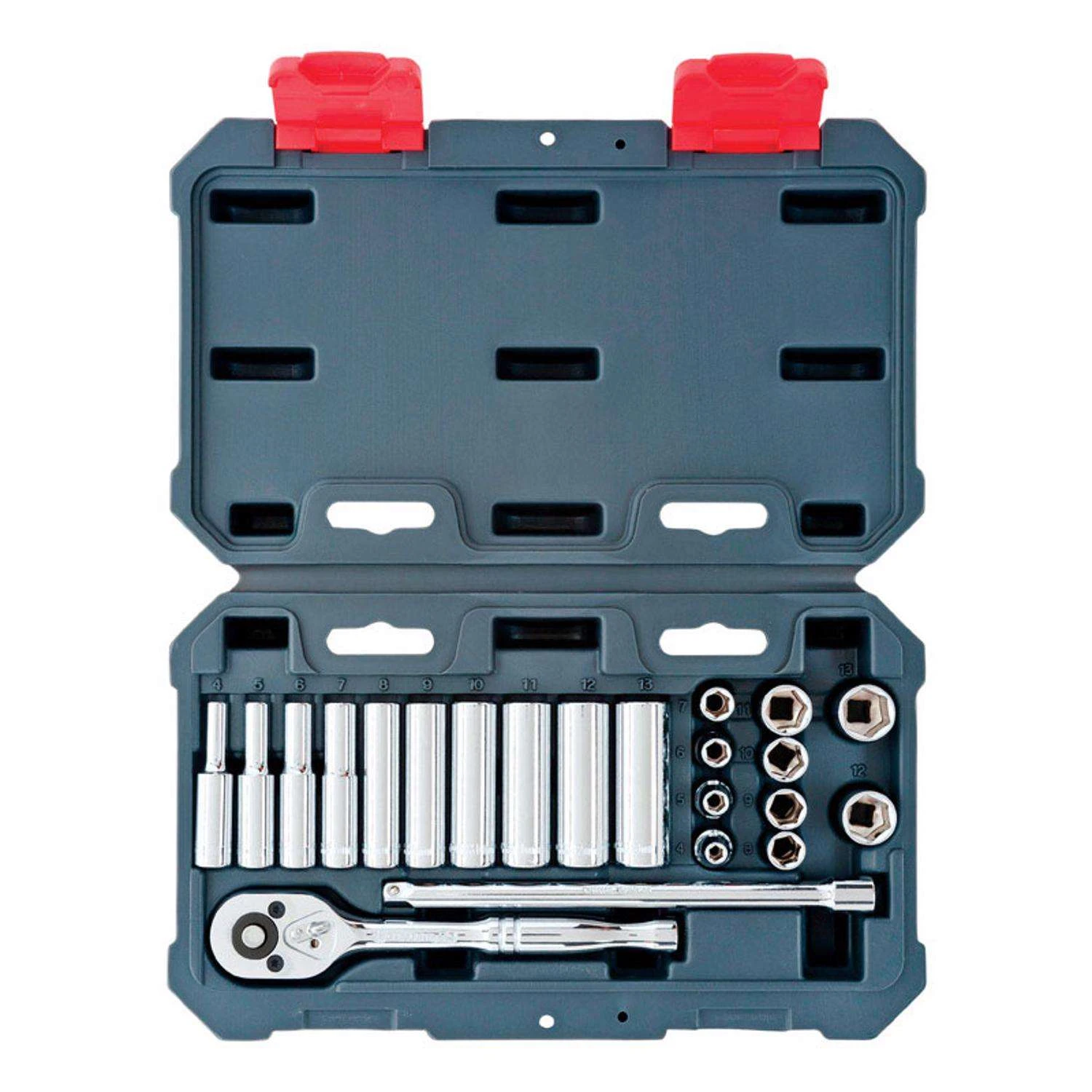 Crescent 1/4 In. Drive Metric 6 Point Standard & Deep Mechanic's Tool Set 27 Pc 1 Crescent 1/4 In. Drive Metric 6 Point Standard & Deep Mechanic's Tool Set 27 Pc