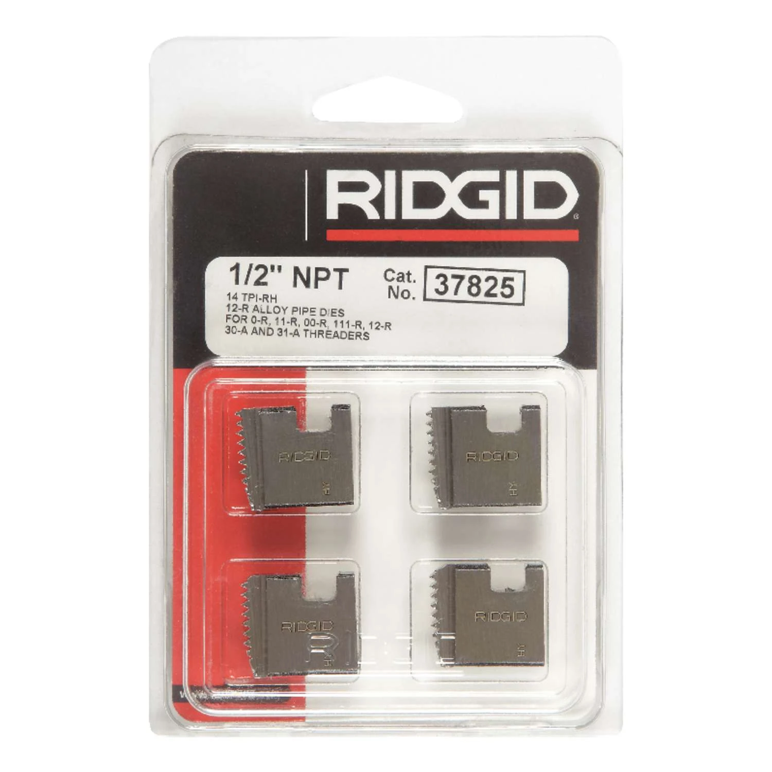 RIDGID Alloy Steel SAE Pipe Threading Die 1/2 In. 4 Pc 1 RIDGID Alloy Steel SAE Pipe Threading Die 1/2 In. 4 Pc