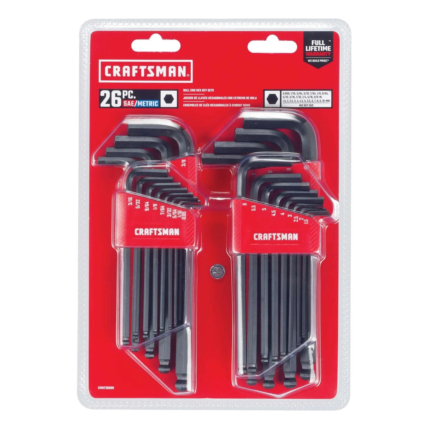 Craftsman Metric And SAE Long And Short Arm Ball End Hex Key Set 26 Pc 2 Craftsman Metric And SAE Long And Short Arm Ball End Hex Key Set 26 Pc - Image 2