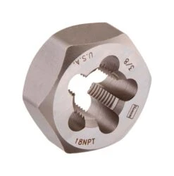 Irwin Hanson Carbon Steel SAE Hexagon Die 3/8 In. 3/8-18 1 Pc