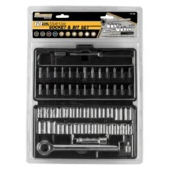 Performance Tool 1/4 And 3/8 In. Drive Socket And Bit Set 60 Pc