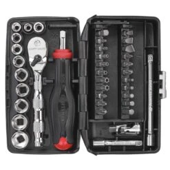 Craftsman V-Series 1/4 In. Drive SAE 6 Point Socket And Tool Set 38 Pc