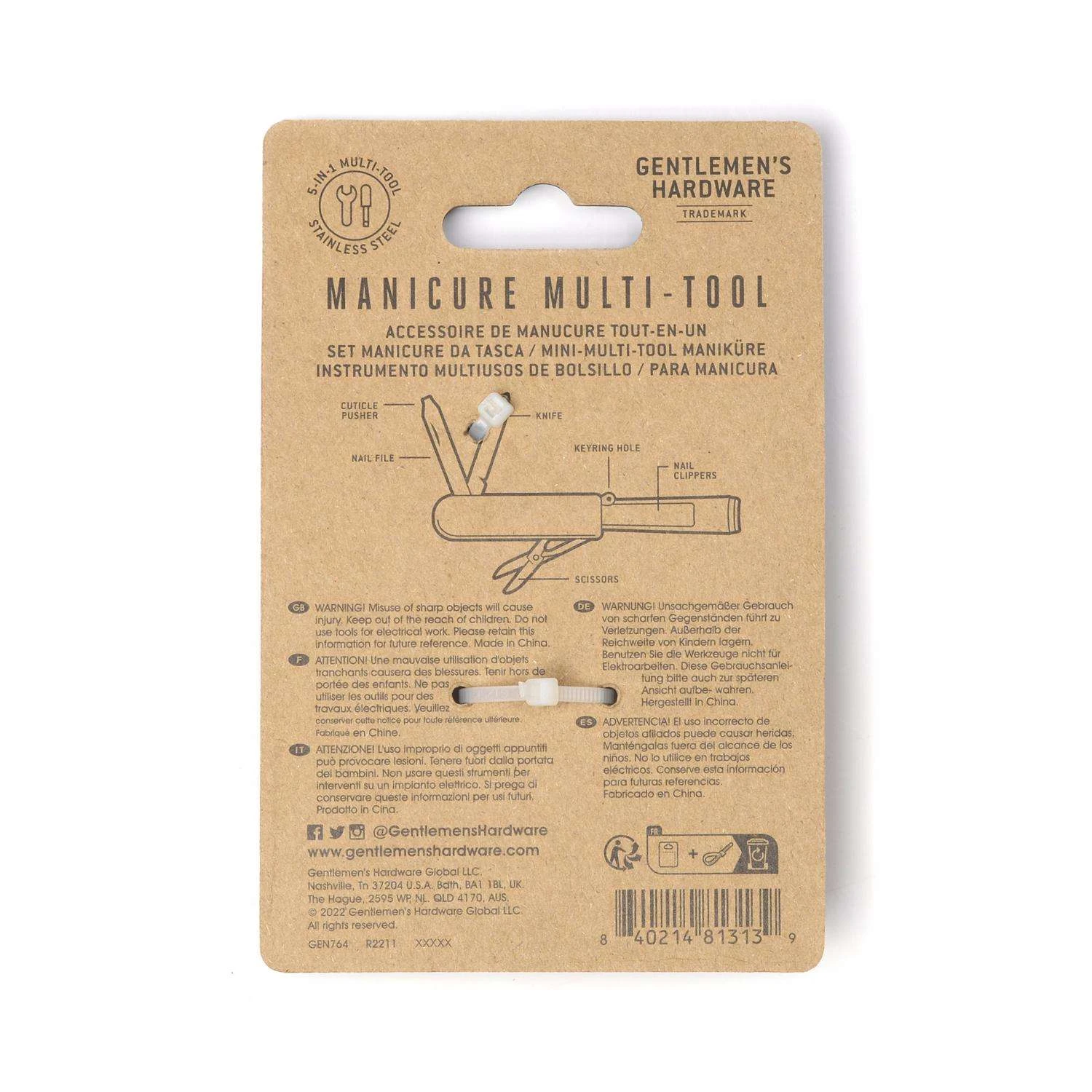 Gentlemen's Hardware Manicure Multi-Tool 1 Pc 3 Gentlemen's Hardware Manicure Multi-Tool 1 Pc - Image 3
