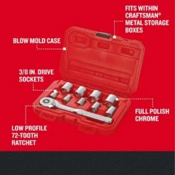 Craftsman 3/8 In. Drive SAE 6 Point Socket Set 10 Pc 9 Craftsman 3/8 In. Drive SAE 6 Point Socket Set 10 Pc -Irwin Store b3beb510 ce52 4871 99e4 727d213552fe