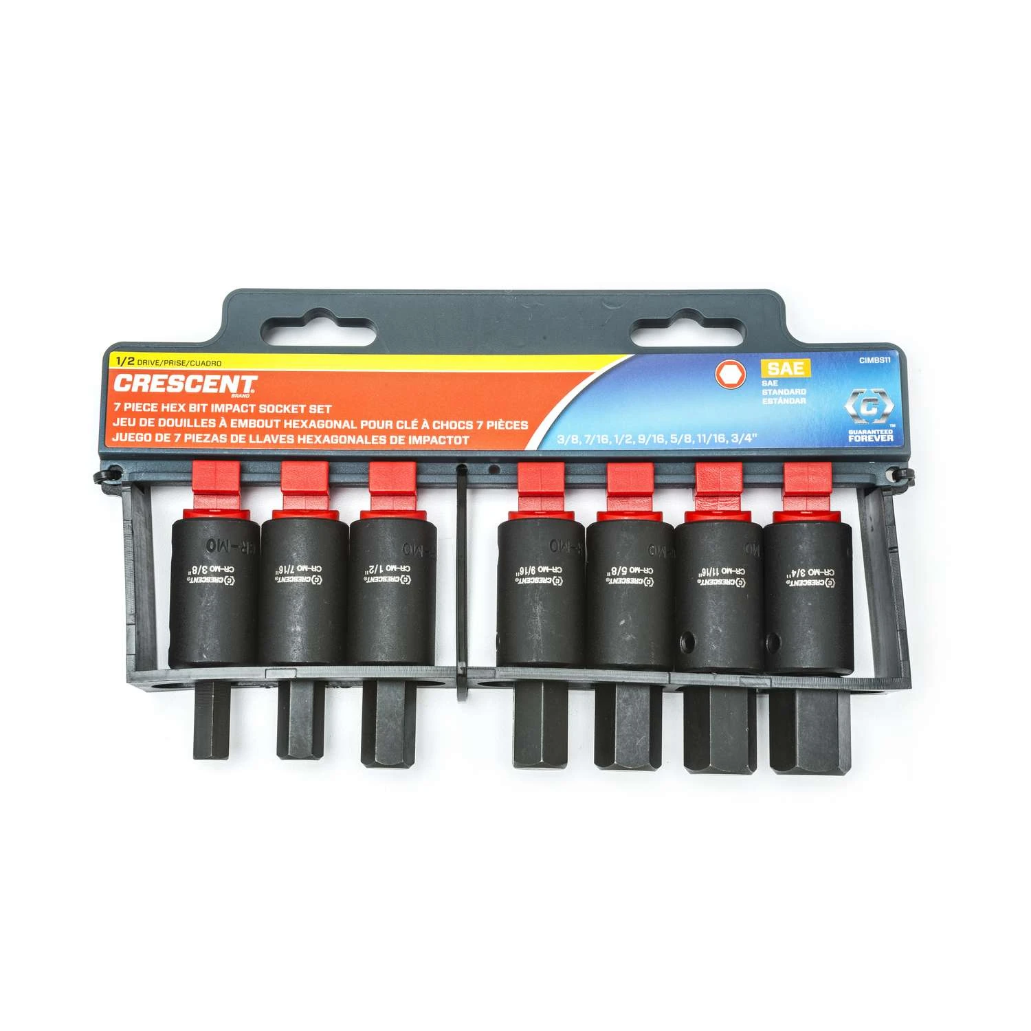 Crescent Assorted Sizes X 1/2 In. Drive SAE 6 Point Hex Bit Socket Set 7 Pc 1 Crescent Assorted Sizes X 1/2 In. Drive SAE 6 Point Hex Bit Socket Set 7 Pc