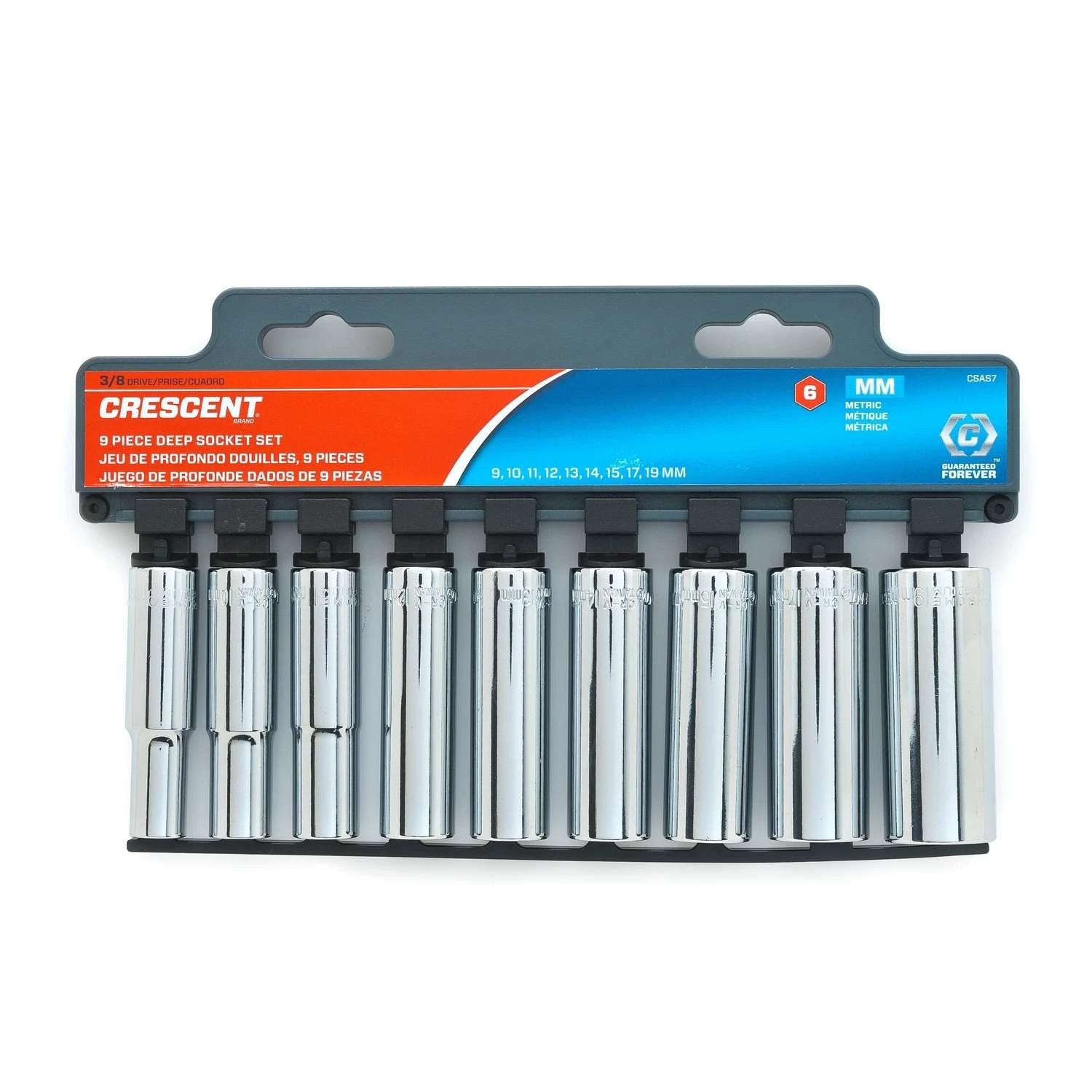 Crescent Assorted Sizes X 3/8 In. Drive Metric 6 Point Deep Deep Well Socket Set 9 Pc 1 Crescent Assorted Sizes X 3/8 In. Drive Metric 6 Point Deep Deep Well Socket Set 9 Pc