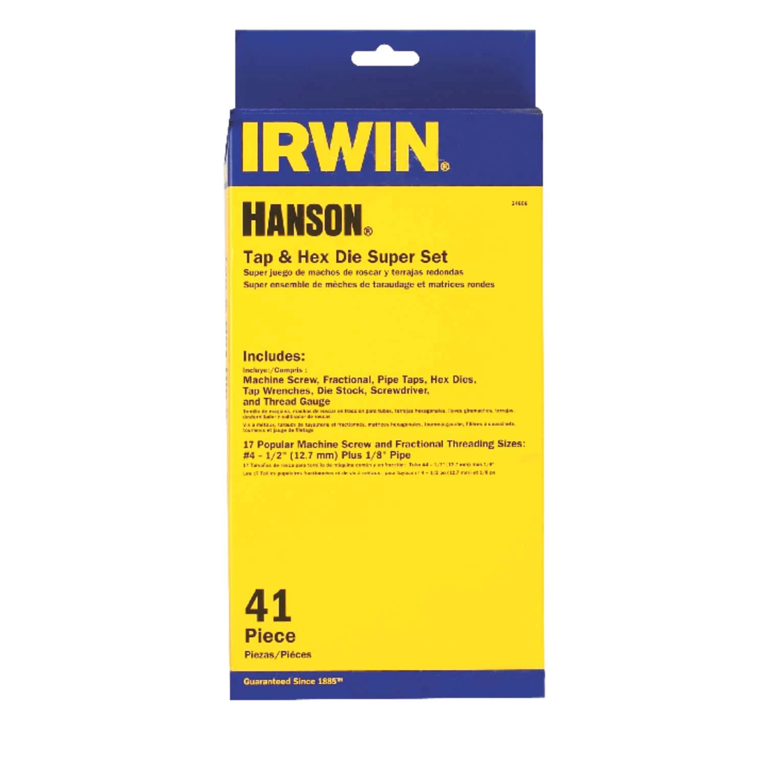 Irwin Hanson High Carbon Steel SAE Tap And Die Set 4-40NC, 6-32NC, 8-32NC, 10-24NC, 10-32NF, 12-24NC 1 Irwin Hanson High Carbon Steel SAE Tap And Die Set 4-40NC, 6-32NC, 8-32NC, 10-24NC, 10-32NF, 12-24NC