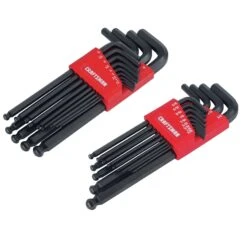 Craftsman Metric And SAE Long And Short Arm Ball End Hex Key Set 26 Pc