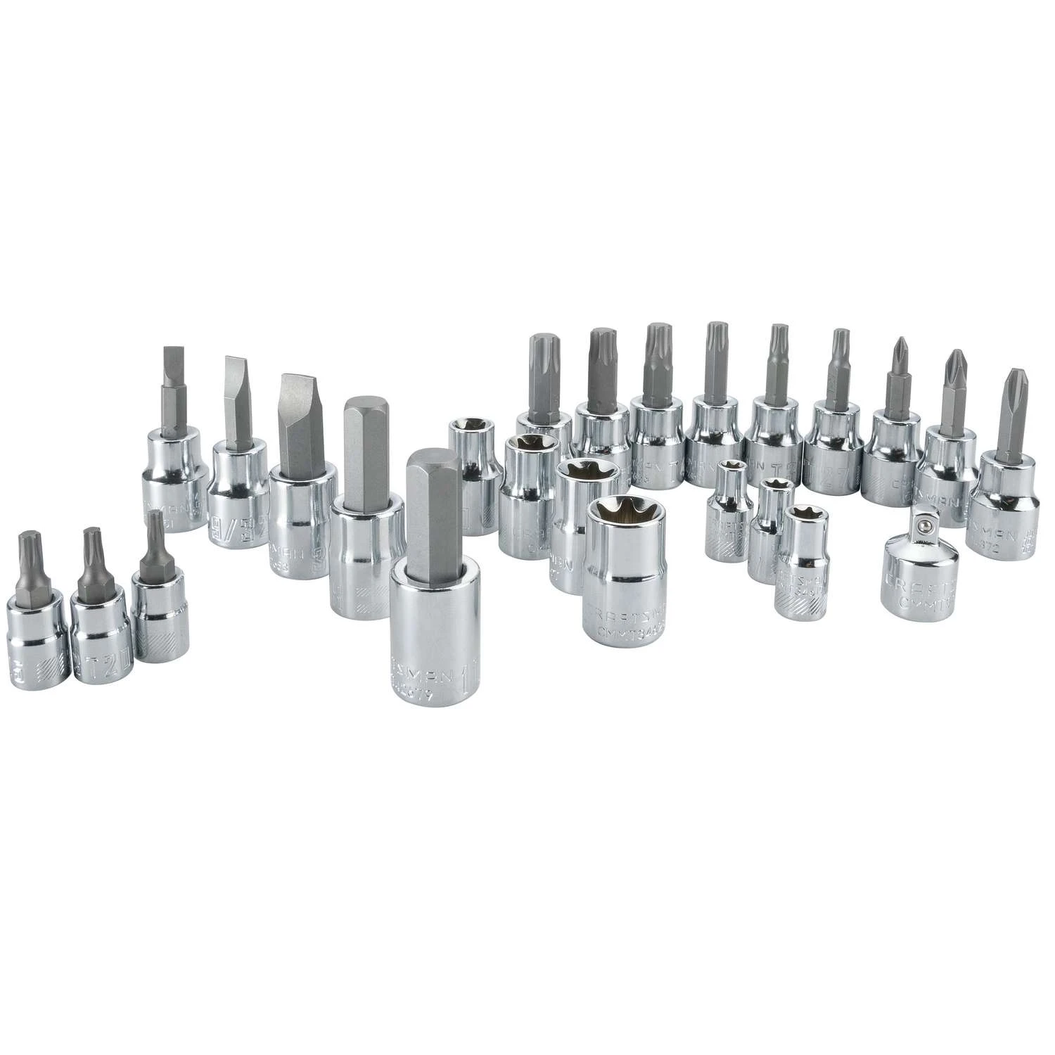 Craftsman 1/4 And 3/8 In. Drive 6 Point Socket And Bit Set 25 Pc 1 Craftsman 1/4 And 3/8 In. Drive 6 Point Socket And Bit Set 25 Pc