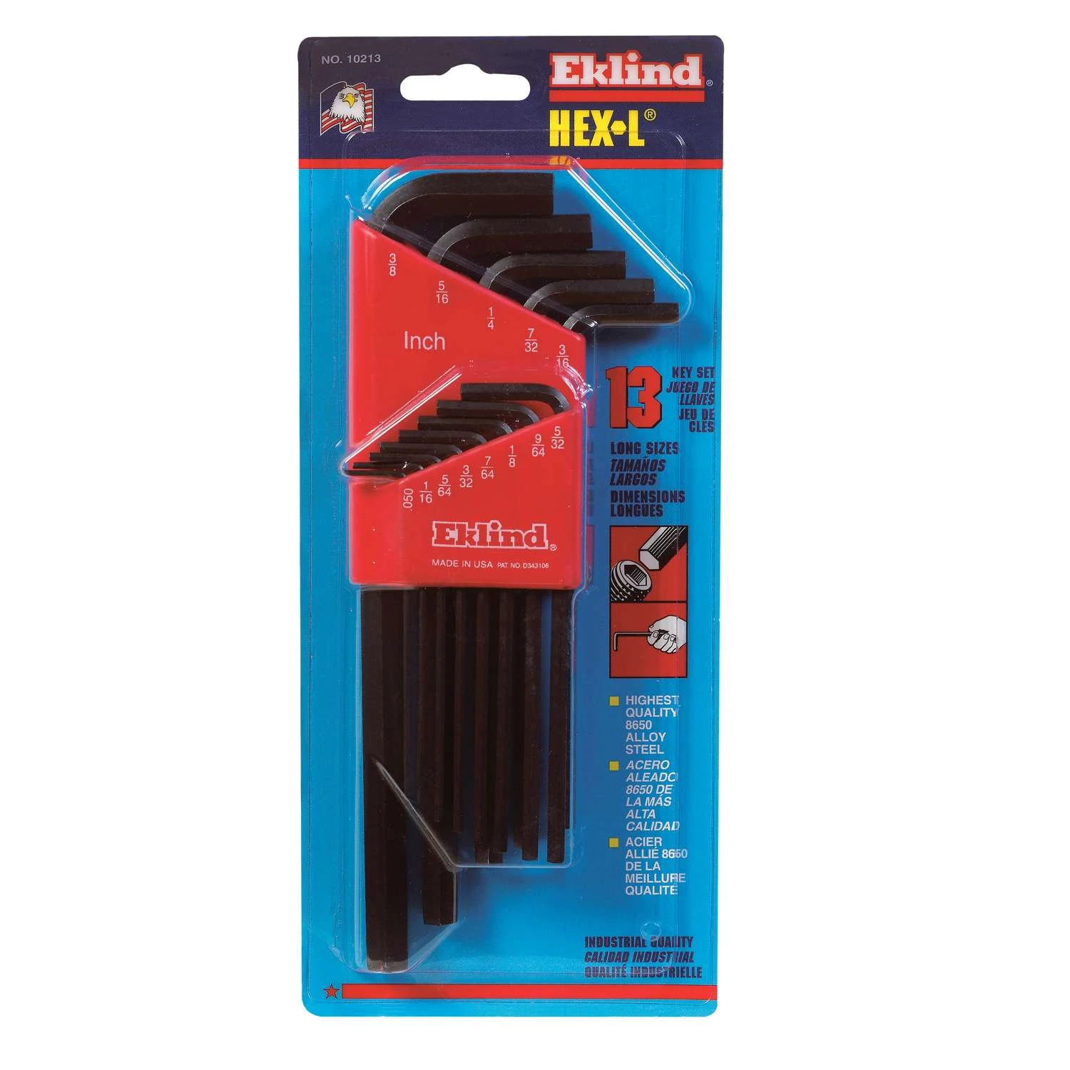 Eklind Hex-L .050 To 3/8 In. SAE Long Arm Hex L-Key Set 13 Pc 1 Eklind Hex-L .050 To 3/8 In. SAE Long Arm Hex L-Key Set 13 Pc